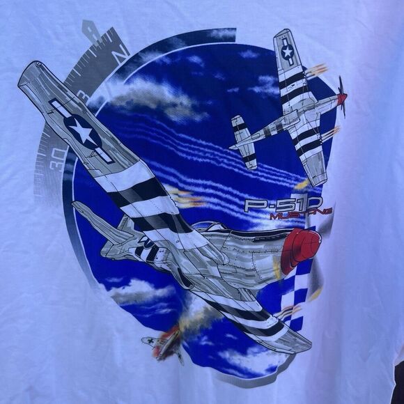 Vintage P-51D Mustang Plane Graphic Men’s T-shirt Size XXXL NEW Without Tags NOS - Picture 2 of 4